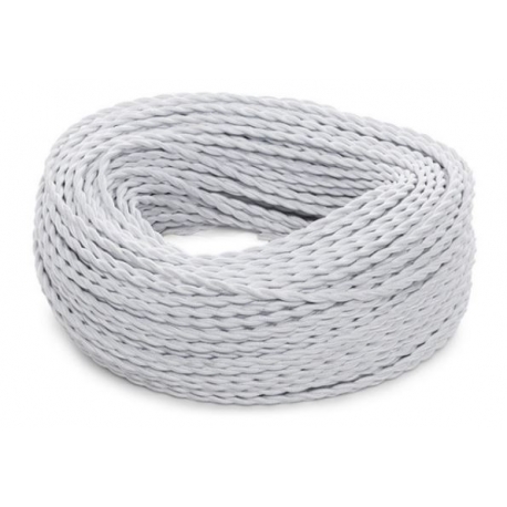 CAVO ELETTRICO CLAY IN TESSUTO BIANCO 2X0,75 2500C