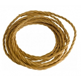 CAVO ELETTRICO CLAY IN TESSUTO ORO 2X0,75 500CM