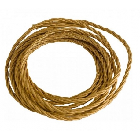 CAVO ELETTRICO CLAY IN TESSUTO ORO 2X0,75 500CM