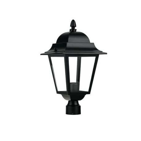 TESTA PALO LANTERNA ROMA NERA 1XE27 21,5X41,5CM