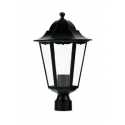 TESTA PALO LANTERNA MILANO NERA 1XE27 22X37,5CM