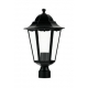 TESTA PALO LANTERNA MILANO NERA 1XE27 22X37,5CM