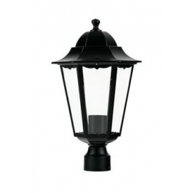 TESTA PALO LANTERNA MILANO NERA 1XE27 22X37,5CM