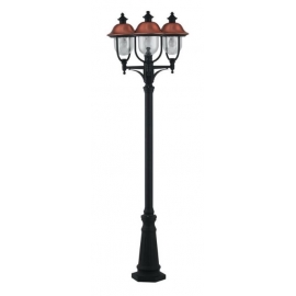 PALO VENEZIA NERO/RAME 3XE27 IP44 230X65CM