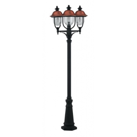 PALO VENEZIA NERO/RAME 3XE27 IP44 230X65CM
