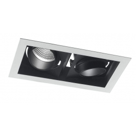 INCASSO LED APOLLO ORIENTABILE BIANCO/NERO 2X10W 1