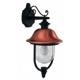APPLIQUE DOWN VENEZIA NERO/RAME 1XE27 IP44 29X52,5