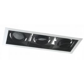 INCASSO LED APOLLO ORIENTABILE BIANCO/NERO 3X10W 2