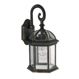APPLIQUE GAETA NERO/ORO 1XE27 IP23 20,5X39X20CM