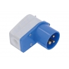 CEE ANGLED PLUG 230V 16A 3-POLE IP44