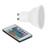 LAMPADA LED COM COMANDO GU10 5W 400LM RGBW 3