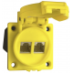 TOMADA AMARELA 2x RJ45 Cat.6 IP55