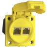 TOMADA AMARELA 2x RJ45 Cat.6 IP55