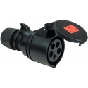 CONECTOR CEE, PRETO, IP44, 32A, 5 PÓLOS, 400V, 6H,