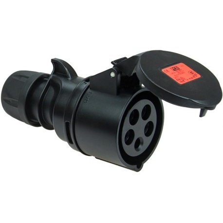 CONECTOR CEE, PRETO, IP44, 32A, 5 PÓLOS, 400V, 6H,