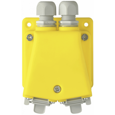 PAINEL AMARELO 2x RJ45 Cat.6 IP67