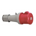 CONECTOR CEE, IP44, 63A, 4 PÓLOS, 500V, 7H, PRETO