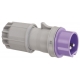 FICHA CEE, IP44, 16A, 3 PÓLOS, 24V, ROXO