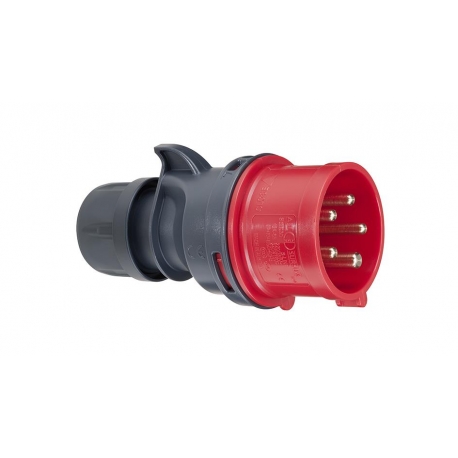 FICHA CEE, IP44, 32A, 4 PÓLOS, 500V, 7H, PRETO