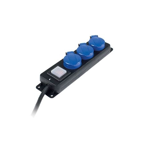 BLOCO 3x SCHUKO 1,5m H07RN-F 3G1,5 + INT. IP44