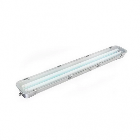 e93 ARMADURA AÇO INOX DIF VIDRO TEMPERADO 2x1500mm IK09 IP66