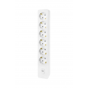 Bloco 6x SCHUKO 2P+T 16A + interruptor, sem cabo, branco