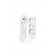 Bloco 3x SCHUKO 2P+T 16A, 5m, branco