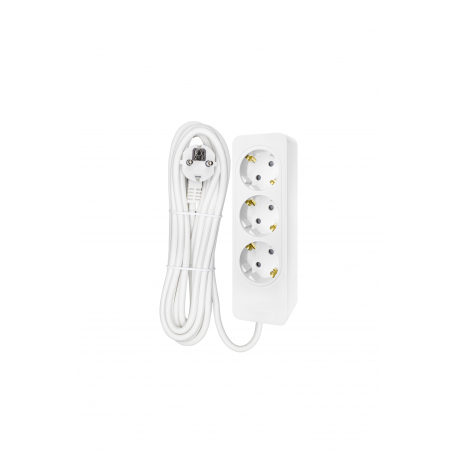 Bloco 3x SCHUKO 2P+T 16A, 5m, branco