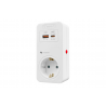 Adaptador protector sobretensões + sobrecarga + carregador duplo USB A+C 3A PD 20W 16A 250V
