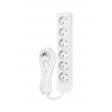 Bloco 6x SCHUKO 2P+T 16A, 1.5m, branco
