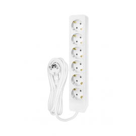 Bloco 6x SCHUKO 2P+T 16A, 1.5m, branco