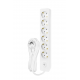 Bloco 6x SCHUKO 2P+T 16A + interruptor, 5m, branco