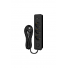 Bloco 3x SCHUKO 2P+T 16A + interruptor + carregador duplo USB A+C 3A PD 20W, 1.5m, preto
