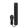 Bloco 6x SCHUKO 2P+T 16A + interruptor + carregador duplo USB A+C 3A PD 20W, 3m, preto
