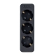 Bloco 3x SCHUKO 2P+T 16A VERTICAL preto