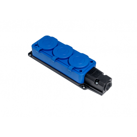 BLOCO ESTANQUE SALIENTE 3x SCHUKO 2P+T 16A azul IP54