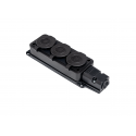 BLOCO ESTANQUE SALIENTE 3x SCHUKO 2P+T 16A preto IP54