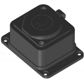 TOMADA ESTANQUE SALIENTE 1x SCHUKO 2P+T 16A azul/preta IP44