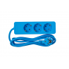 Bloco 3x SCHUKO 2P+T 16A, 2m, azul