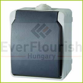 1x TOMADA ESTANQUE AQUATOP IP54 16A 92x65x55 mm CINZA