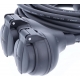 EXTENSÃO 10m PRETA 2x TOMADAS SCHUKO C/CABO BORRACHA H05RR-F 3G1,5mm2 IP44