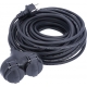 EXTENSÃO 10m PRETA 2x TOMADAS SCHUKO C/CABO BORRACHA H05RR-F 3G1,5mm2 IP44