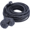 EXTENSÃO 10m PRETA 2x TOMADAS SCHUKO C/CABO BORRACHA H05RR-F 3G1,5mm2 IP44