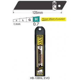 PACK 10x LAMINAS KDS PRETAS Tipo H 25mm 0,7mm (HB-10B EVO)
