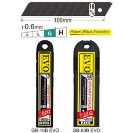 PACK 10x LAMINAS KDS PRETAS Tipo G 18mm 0,6mm (GB-10B EVO)