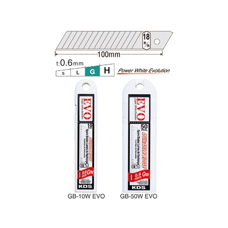 PACK 10x LAMINAS KDS Tipo G 18mm 0,6mm (GB-10W EVO)