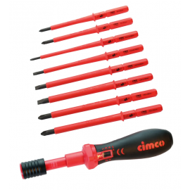 JOGO 9 PECAS CHAVE TORQUE FENDA/PH/PZ 1000V