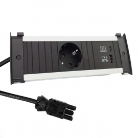 KAPSA 1x SCHUKO + CARREGADOR USB A/C 22W CABO 20CM