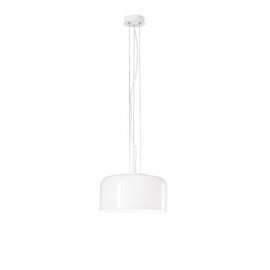 SOSPENSIONE GIBUS BIANCA 1XE27 30X15CM