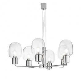 LAMPADARIO FELLINI CROMO 6XE27 98CM